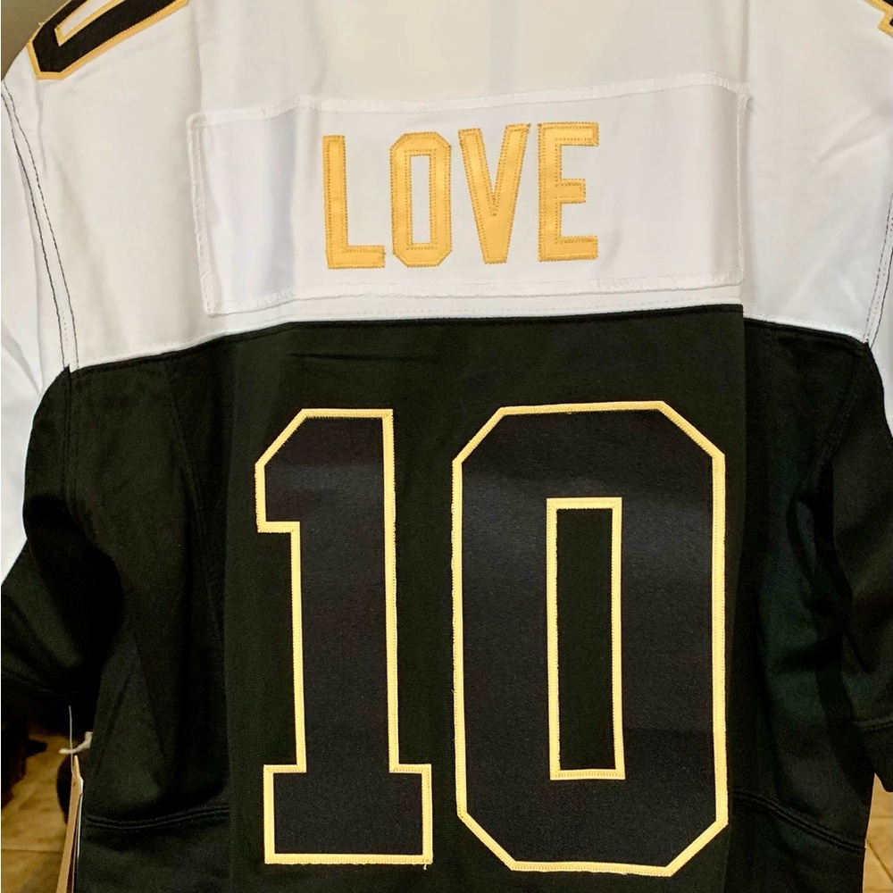 Green Bay Packers #10 Jordan Love Black/White Gold 2024